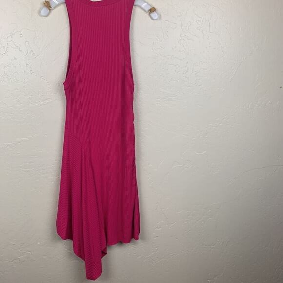 ALC Dress Womens Size Large Pink Bea Ribbed Sleeveless Asymmetric Cocktail New - Picture 2 of 6